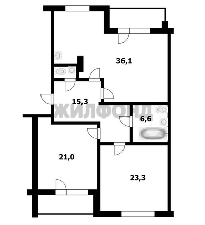 
   Продам 3-комнатную, 107.2 м², , 15

. Фото 1.