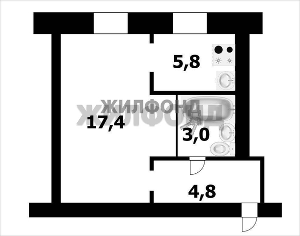 
   Продам 1-комнатную, 28.9 м², Кошурникова ул, 9

. Фото 7.
