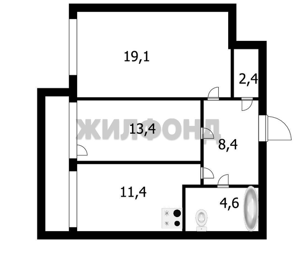 
   Продам 2-комнатную, 59.3 м², Выборная ул, 91/4

. Фото 31.