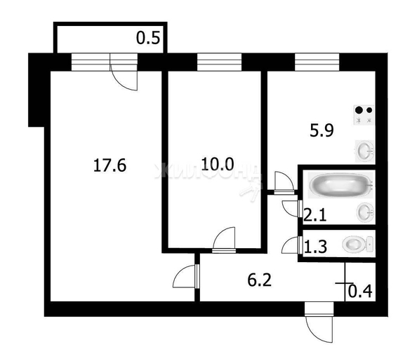 
   Продам 2-комнатную, 44.3 м², Гидромонтажная ул, 46

. Фото 4.