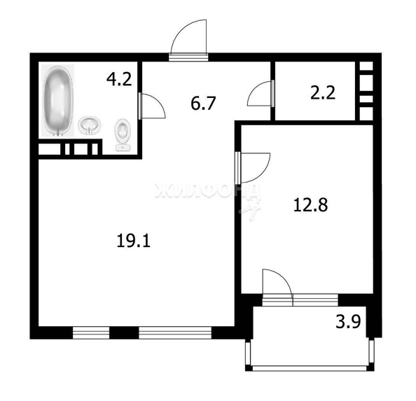 
   Продам 2-комнатную, 44.5 м², Тайгинская ул, 39

. Фото 13.