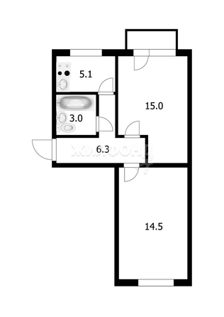 
   Продам 2-комнатную, 43.9 м², Титова ул, 43/1

. Фото 10.