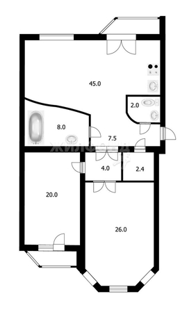 
   Продам 3-комнатную, 116.8 м², Нарымская ул, 20

. Фото 32.