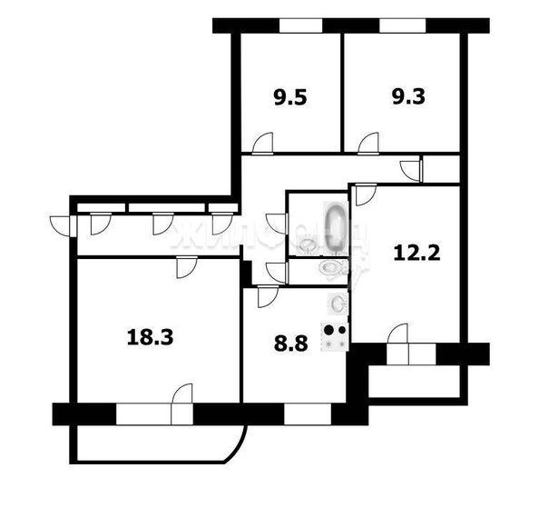 
   Продам 4-комнатную, 77.3 м², Троллейная ул, 136

. Фото 32.