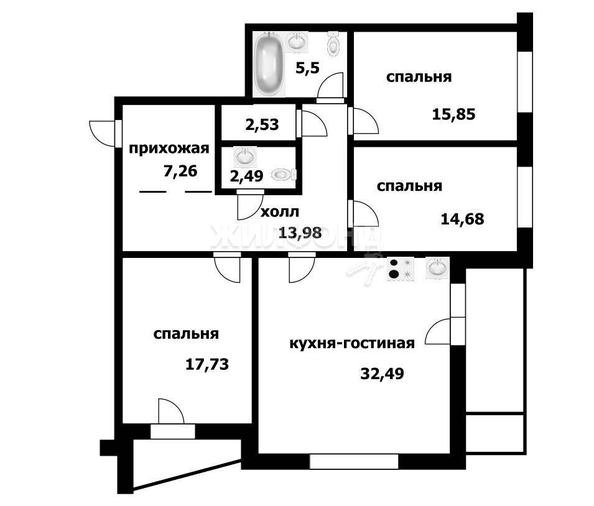 
   Продам 4-комнатную, 114.6 м², Семьи Шамшиных ул, 26/1

. Фото 5.