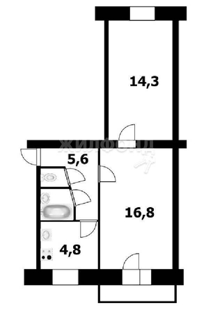 
   Продам 2-комнатную, 41 м², 1-й Чукотский пер, 8

. Фото 10.