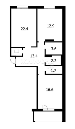 
   Продам 2-комнатную, 73.9 м², Покрышкина ул, 1

. Фото 15.