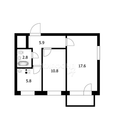 
   Продам 2-комнатную, 42.9 м², Оловозаводская ул, 9

. Фото 4.