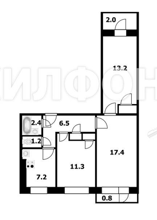 
   Продам 3-комнатную, 61.3 м², Комсомольская ул, 3

. Фото 18.