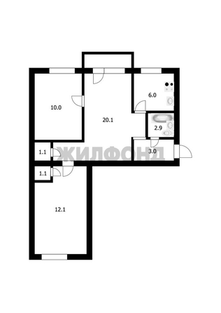 
   Продам 3-комнатную, 56.3 м², Жуковского ул, 117

. Фото 19.