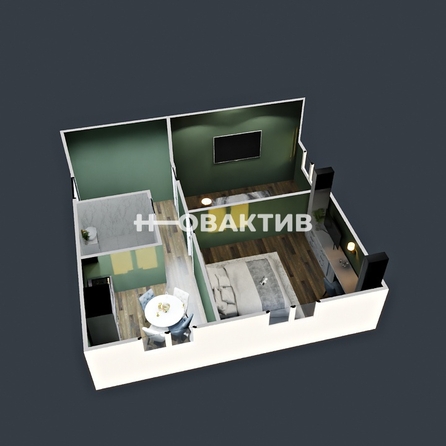 
  Продается 2-комн. квартира, 55.4 м², Объединения ул, д. 24
. Фото 4.