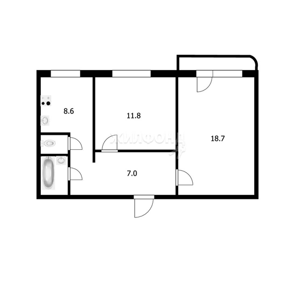 
   Продам 2-комнатную, 49.8 м², В. Высоцкого ул, 39/4

. Фото 15.