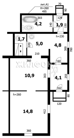 
   Продам дом, 47.7 м², Новосибирск

. Фото 9.