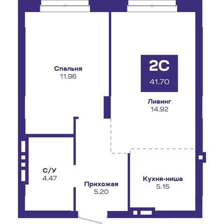 
   Продам 2-комнатную, 41.7 м², Базилик, дом 2

. Фото 1.