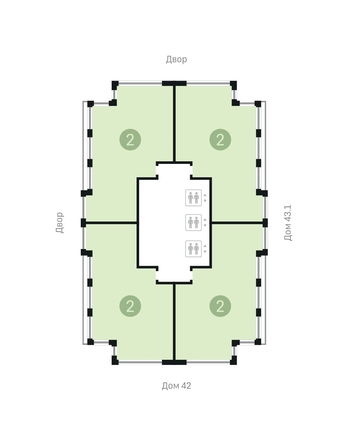 
   Продам 2-комнатную, 156.51 м², Европейский берег, дом 43-2

. Фото 11.