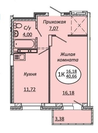 
   Продам 1-комнатную, 40.66 м², Авиастроителей ул, 18

. Фото 3.