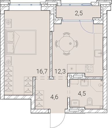 
   Продам 1-комнатную, 40.6 м², Тайм Сквер

. Фото 19.