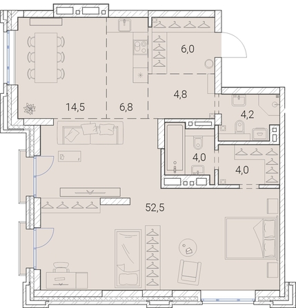 
   Продам 1-комнатную, 96.8 м², Тайм Сквер

. Фото 19.