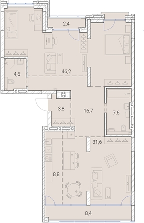 
   Продам 1-комнатную, 130.1 м², Тайм Сквер

. Фото 19.