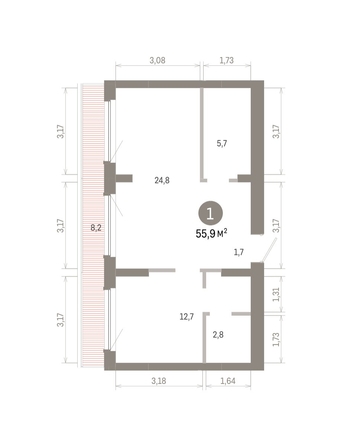 
  Продается 1-комн. квартира 55.9 м², в ЖК Лебедевский квартал, д 1. Фото 1.