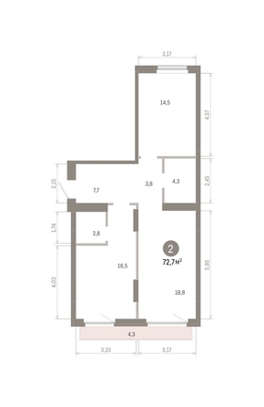 
  Продается 2-комн. квартира, 72.7 м², ЖК Лебедевский квартал, дом 1
. Фото 1.