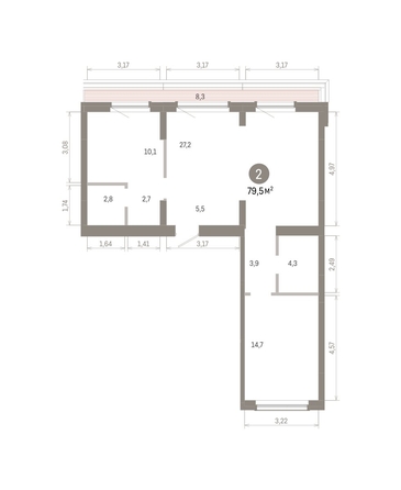 
  Продается 2-комн. квартира 79.5 м², в ЖК Лебедевский квартал, д 1. Фото 1.