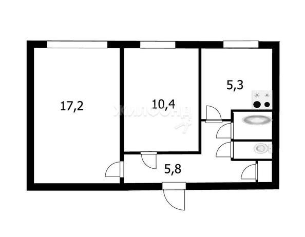 
   Продам 2-комнатную, 43.5 м², Есенина ул, 13

. Фото 18.