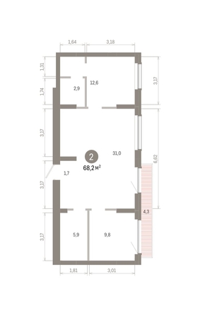 
  Продается 2-комн. квартира, 68.2 м², ЖК Лебедевский квартал, дом 1
. Фото 1.