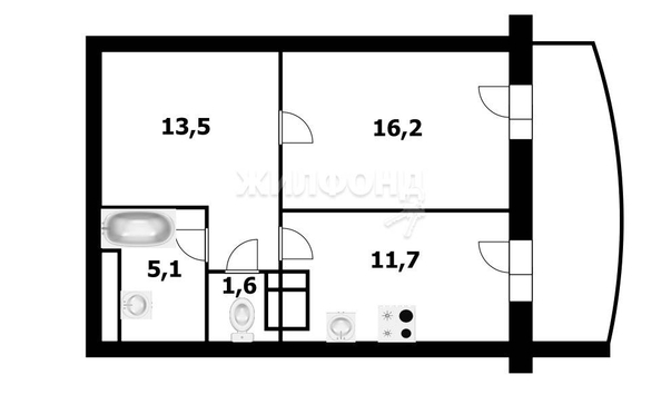 
   Продам 1-комнатную, 48.1 м², Вилюйская ул, 5

. Фото 6.