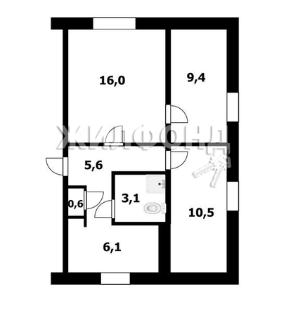 
   Продам 3-комнатную, 51.3 м², Коммунистическая ул, 6

. Фото 13.