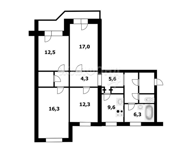 
   Продам 4-комнатную, 99 м², Троллейная ул, 71

. Фото 21.