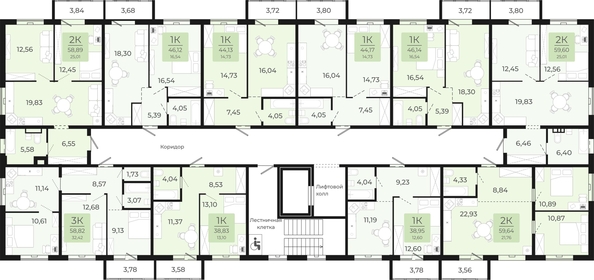 
   Продам 1-комнатную, 46.12 м², Новый парк, II этап дом 2

. Фото 1.