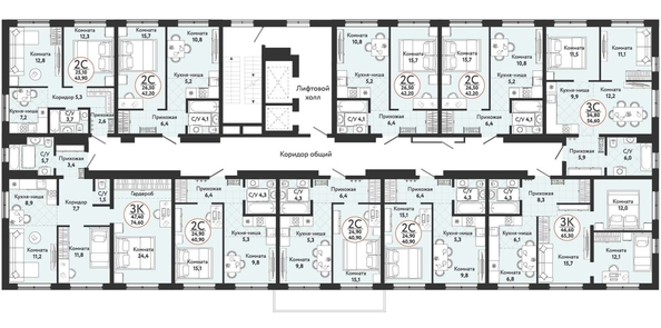 
   Продам 3-комнатную, 74.6 м², Одоевский, дом 1

. Фото 1.