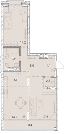
  Продается 2-комн. квартира, 85 м², ЖК Тайм Сквер
. Фото 38.