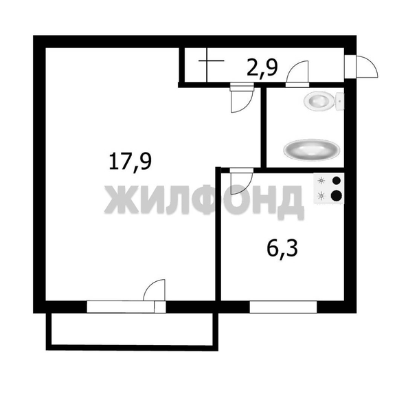 
   Продам 1-комнатную, 30.9 м², 1-я Механическая ул, 13

. Фото 16.
