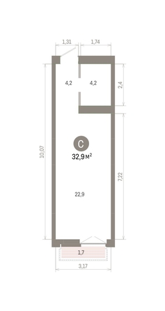 
  Продается студия 32.88 м², в ЖК Европейский берег, дом 45. Фото 1.