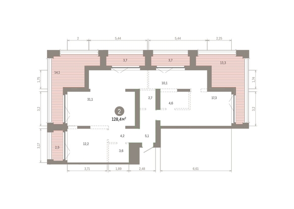 
  Продается 2-комн. квартира 128.37 м², в ЖК Европейский берег, дом 45. Фото 1.