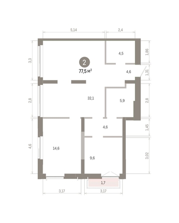 
  Продается 2-комн. квартира, 77.46 м², ЖК Европейский берег, дом 45
. Фото 2.