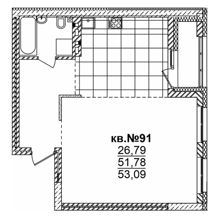 
   Продам студию, 54.4 м²,  Римский квартал, 2 очередь

. Фото 1.