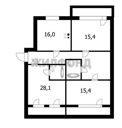 
   Продам 3-комнатную, 98.4 м², Мясниковой ул, 30

. Фото 13.
