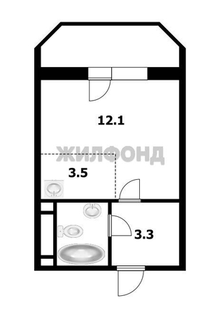 
   Продам студию, 26.3 м², Одоевского ул, 1/9

. Фото 6.