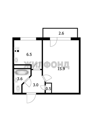 
   Продам 1-комнатную, 29.5 м², Котовского ул, 8

. Фото 10.