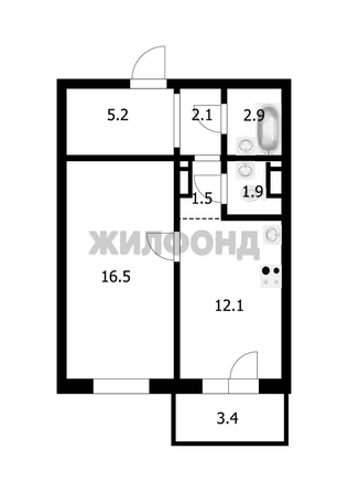 
  Продается 1-комн. квартира, 42.2 м², Татьяны Снежиной ул, д. 25/4
. Фото 21.
