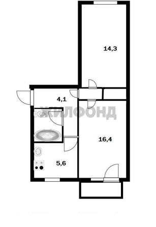
  Продается 2-комн. квартира, 43.6 м², Дуси Ковальчук ул, д. 177/1
. Фото 4.