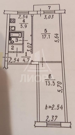 
   Продам 2-комнатную, 44.7 м², Дианова ул, 5Б

. Фото 13.