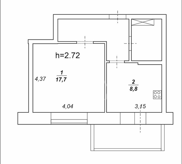 
   Продам 1-комнатную, 39.2 м², Крупской ул, 12/1

. Фото 14.