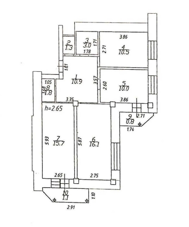 
   Продам 3-комнатную, 69.3 м², Перелета ул, 24

. Фото 7.