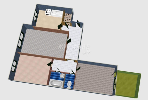 
   Продам 3-комнатную, 62.2 м², Марьяновская 1-я ул

. Фото 2.