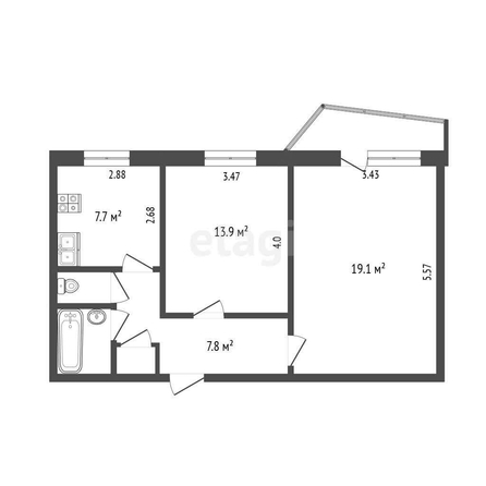 
  Продается 2-комн. квартира, 52.5 м², Крупской ул, д. 19
. Фото 5.