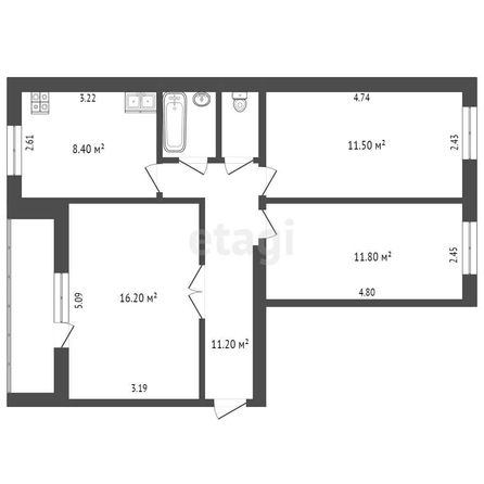 
  Продается 3-комн. квартира, 65.1 м², Красный Пахарь ул, д. 99/1
. Фото 5.
